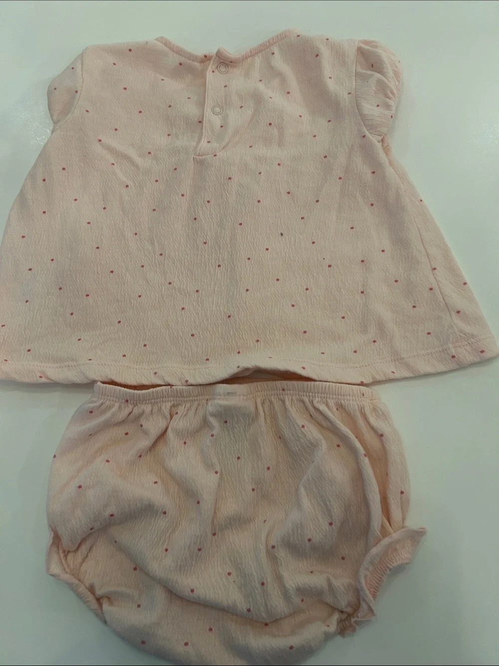 Carter's Light Pink Dot Dress & Diaper Cover Set